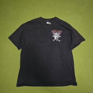 Vintage Felon Skull Graphic Black Short Sleeve Tee